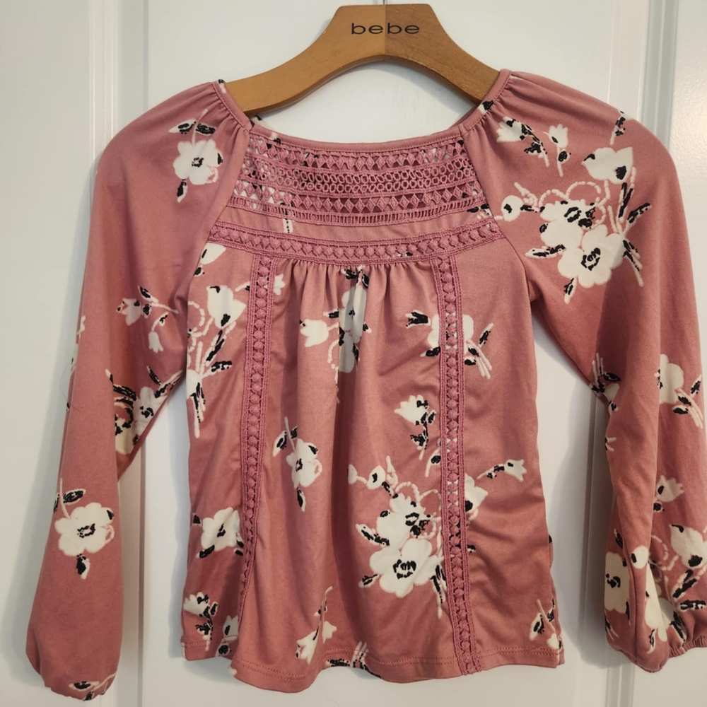 Pink Floral Girl's Top